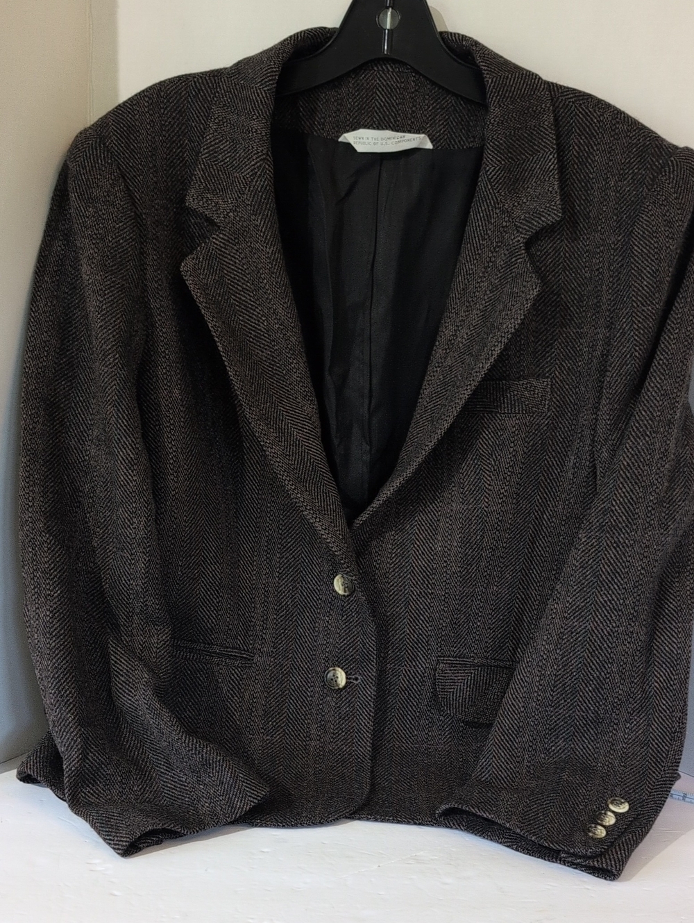 Vintage Barclay Square 100% Wool Brown Tweed Blazer Women's 16